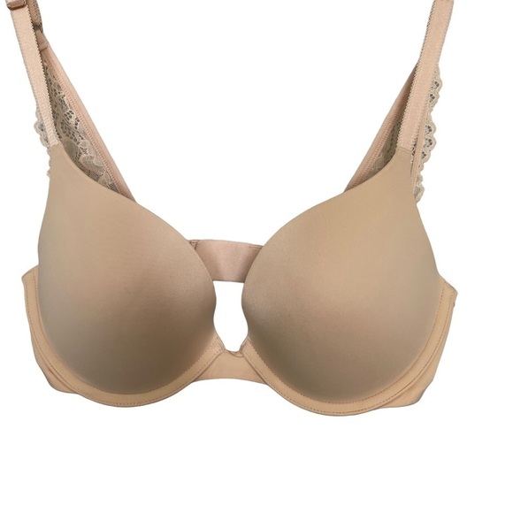 Savage x Fenty Nude Bra Lace Straps Formed Cups Size 32D - Picture 3 of 10